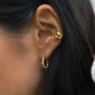 Twist Hoop Earrings , Minimalist Earrings, Gold hoop Earrings