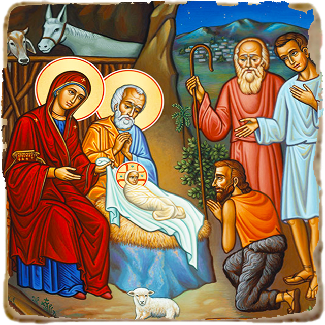 Adoration of the Shepherds Icon,Marble Icon,Handmade,Prayer gift,Christian Icon