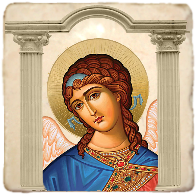 Angel of the Lord Icon,Marble Icon,Handmade,Baptism gift,Christian Icon