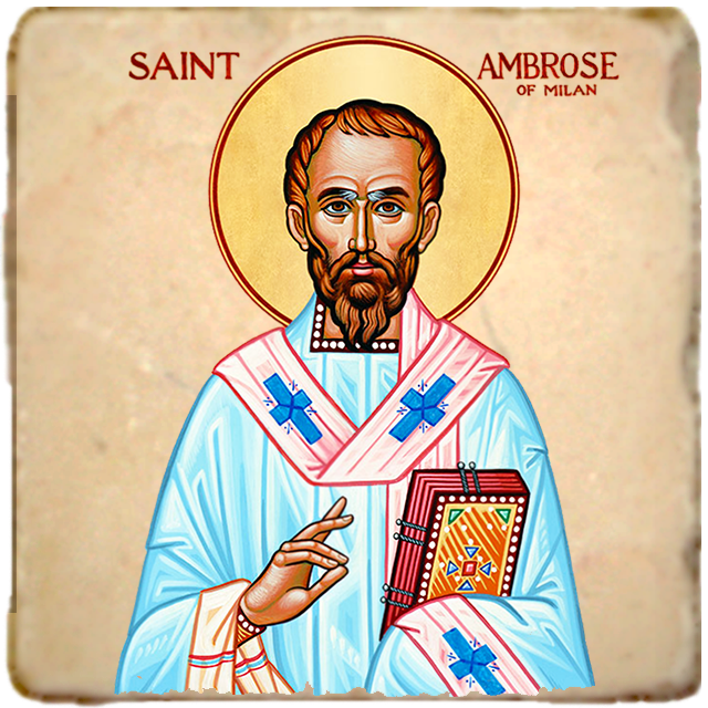 St. Ambrose Icon,Men Saints,Marble Icon,Handmade,Prayer gift,Christian Icon