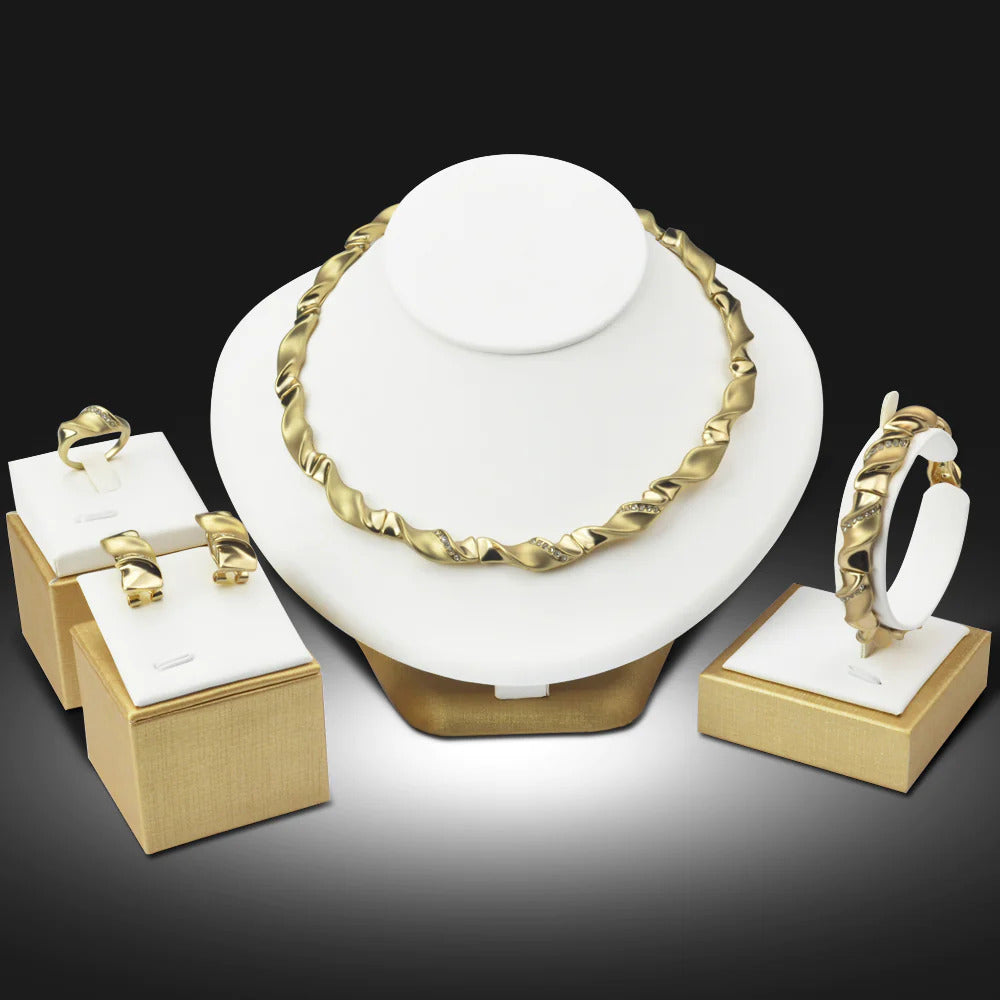 18K gold plated stone Burmese stylish design women’s jewelry set