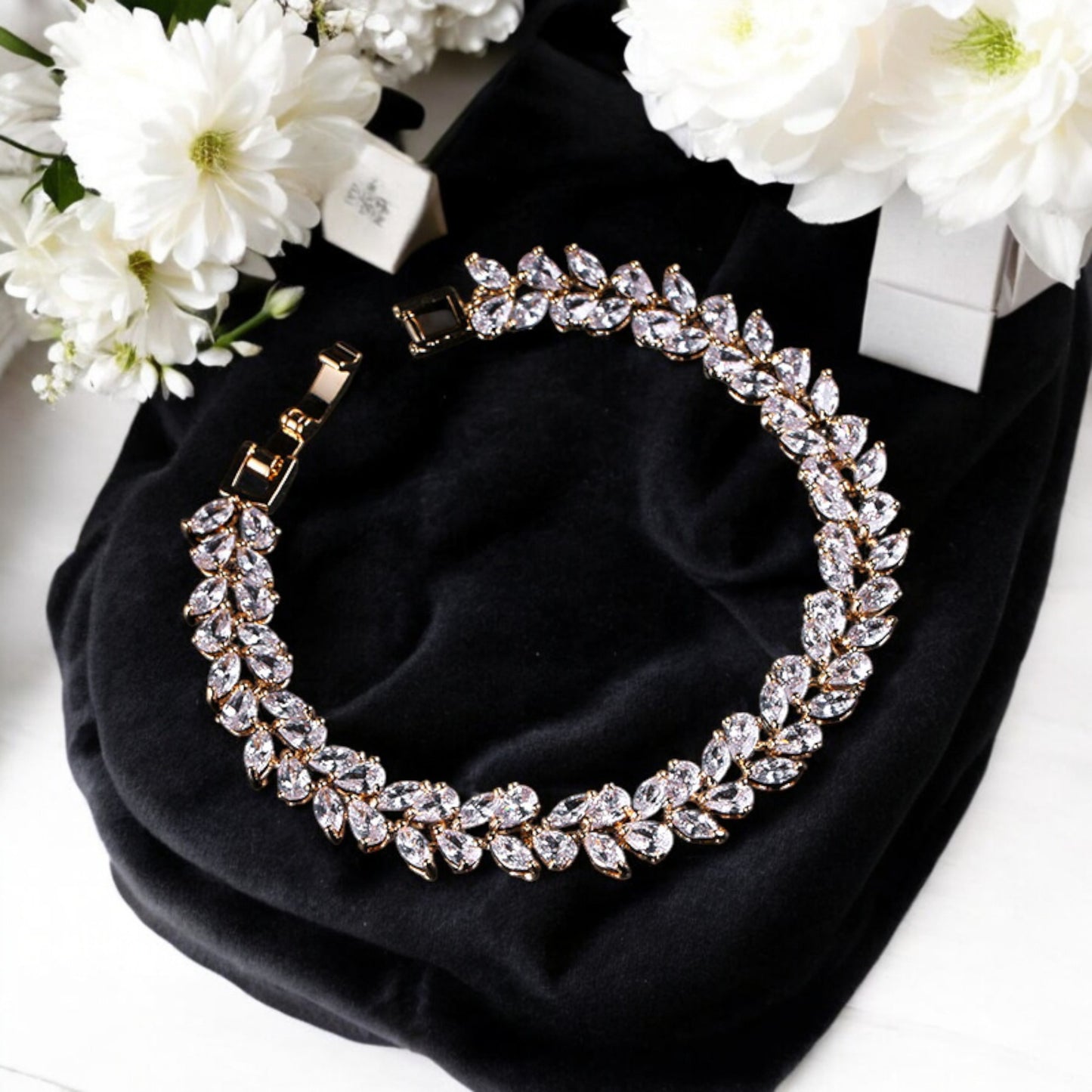 Gold and Platinum Marquise Tennis Bracelet - Denoss