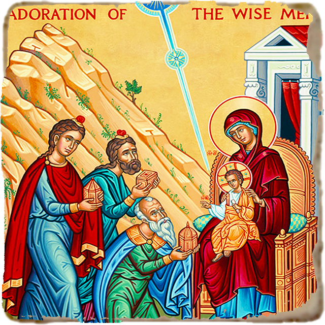 Adoration of Wise Men Icon,Marble Icon,Handmade,Prayer gift,Christian Icon