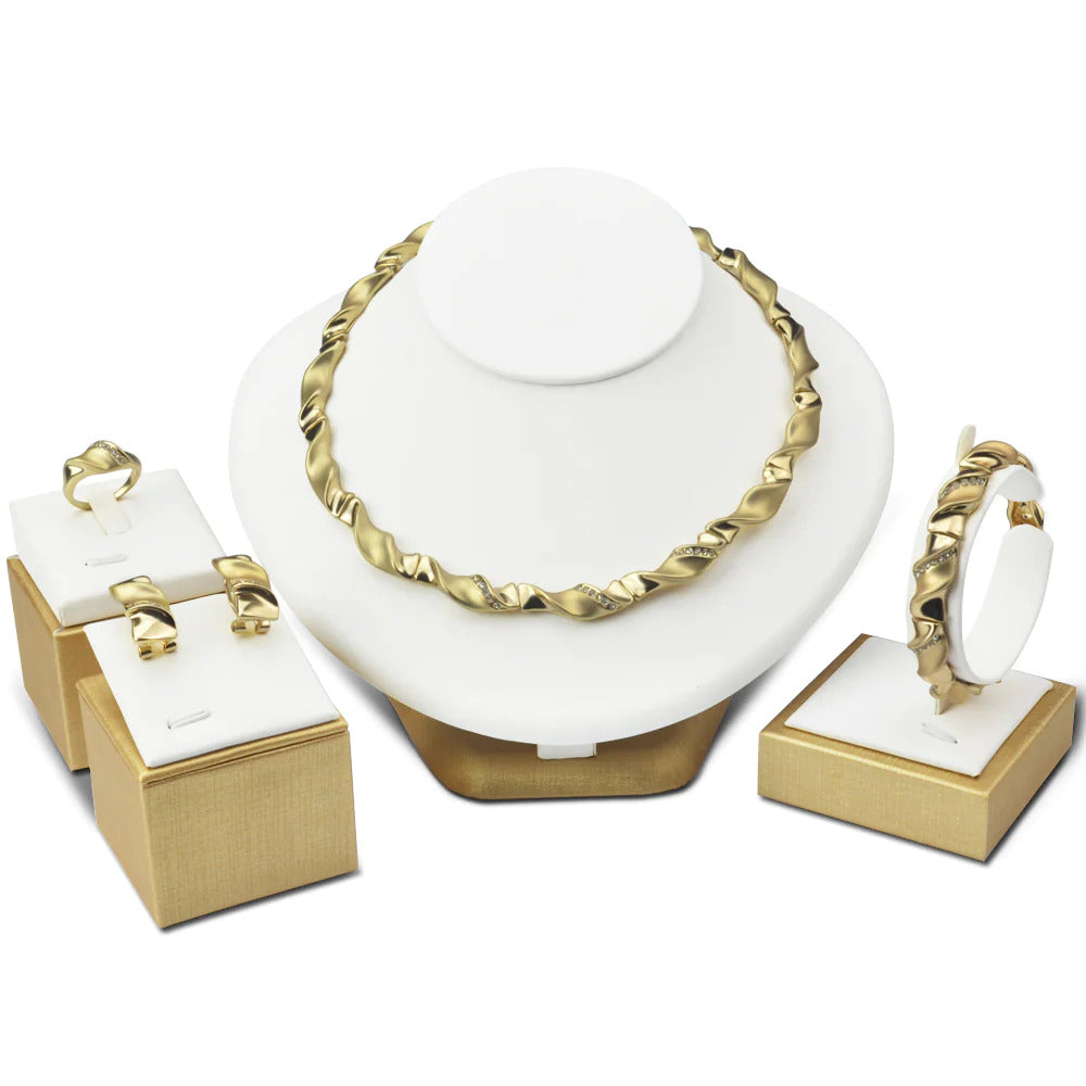 18K gold plated stone Burmese stylish design women’s jewelry set