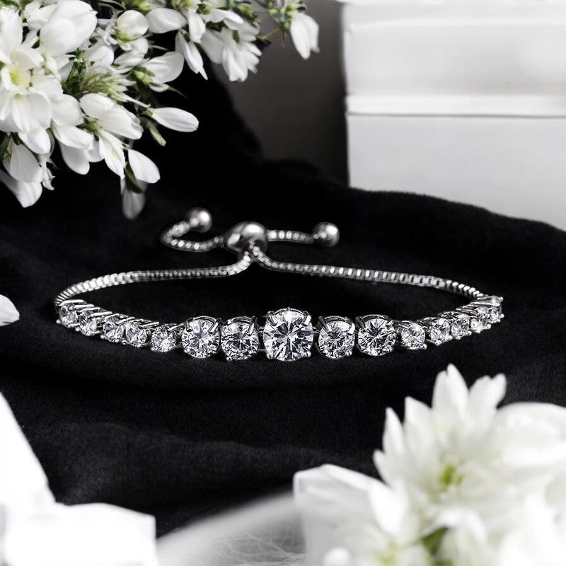 White Gold Platinum Marquise Tennis Bracelet - Denoss