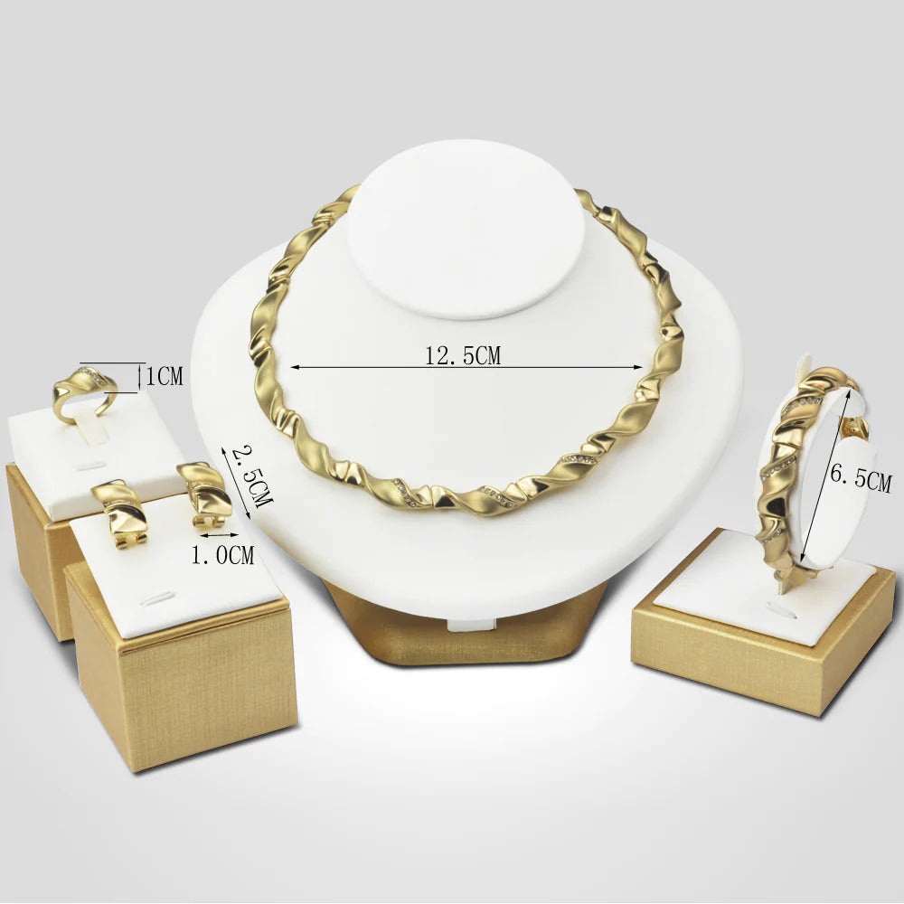 18K gold plated stone Burmese stylish design women’s jewelry set