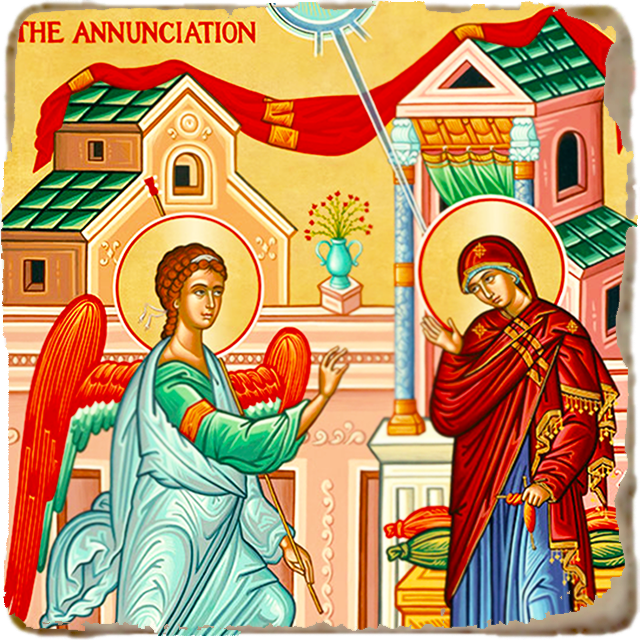 Annunciation Icon,Marble Icon,Handmade,Prayer gift,Christian Icon