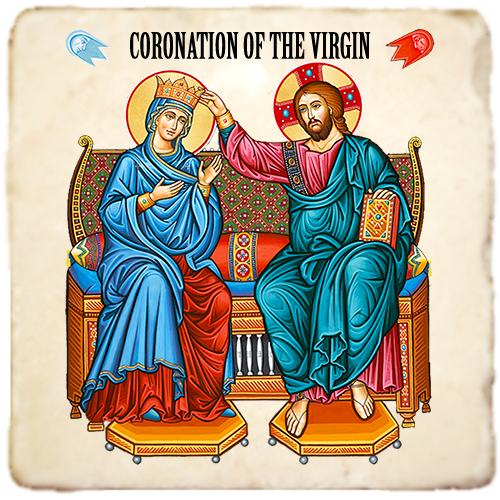 Coronation of the Virgin Mary,Marble Icon,Handmade,Baptism gift,Christian Icon