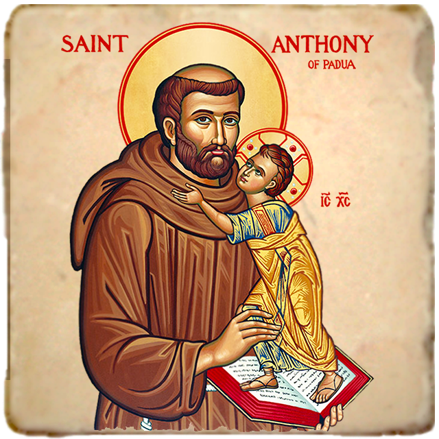 St.Anthony of Padua Icon,Men Saints,Marble Icon,Handmade,Prayer gift,Christian Icon