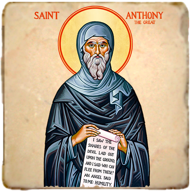 St.Anthony the Great Icon,Men Saints,Marble Icon,Handmade,Prayer gift,Christian Icon