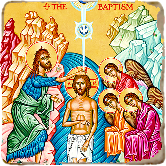 Baptism of Christ Icon,Marble Icon,Handmade,Prayer gift,Christian Icon
