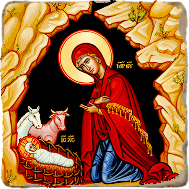 Christ in the Manger Icon,Marble Icon,Handmade,Prayer gift,Christian Icon