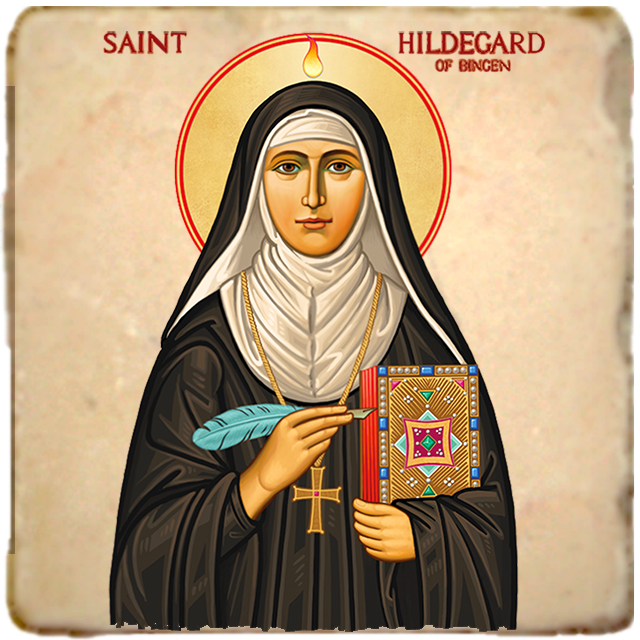 St.Hildegarde of Bingen Icon,Women Saint,Marble Icon,Handmade,Prayer gift,Christian Icon