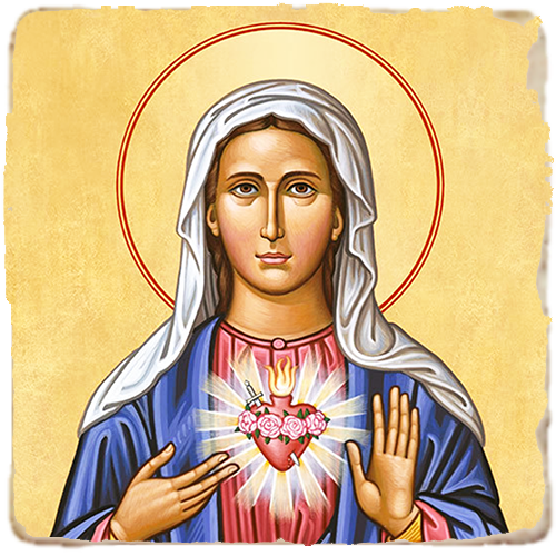 Immaculate Heart,Marble Icon,Handmade,Baptism gift,Christian Icon