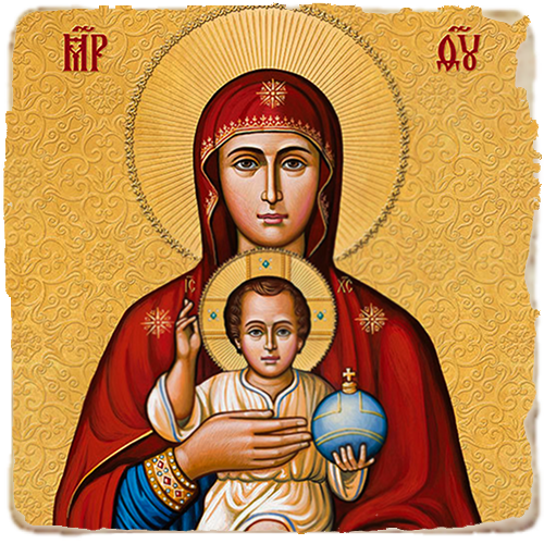 Mother of Our Savior,Marble Icon,Handmade,Baptism gift,Christian Icon