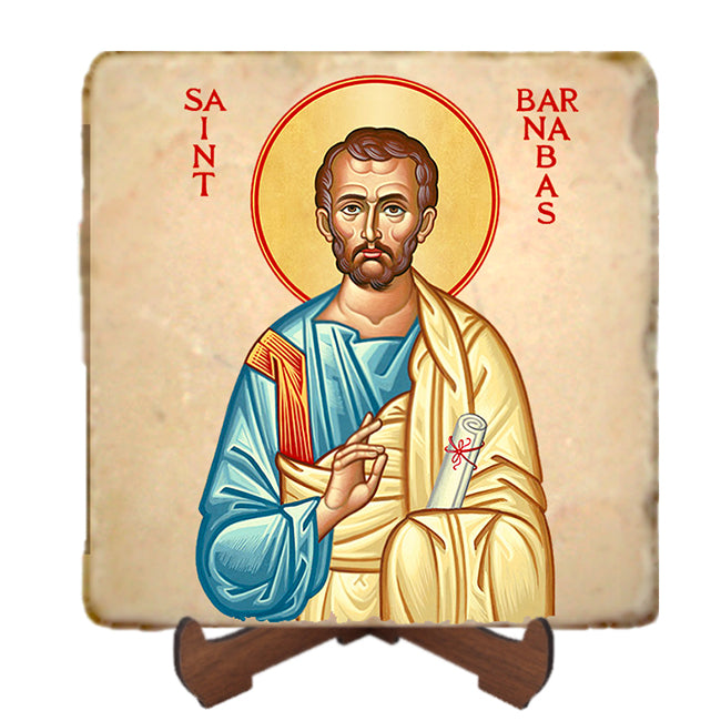 St.Barnabas Icon,Men Saints,Marble Icon,Handmade,Prayer gift,Christian Icon