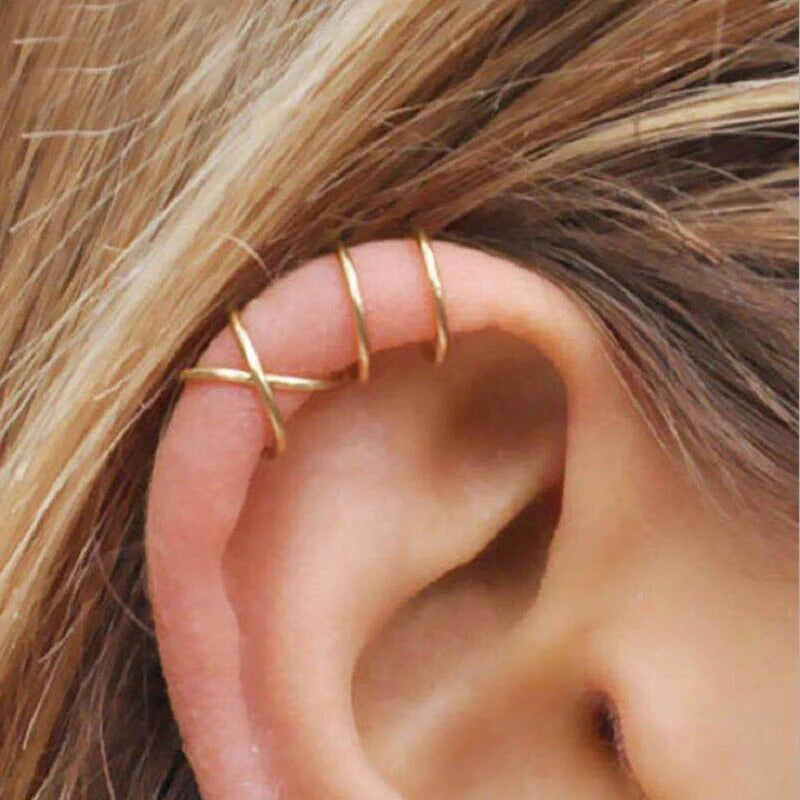 1 piece Tiny & Dainty Criss Cross Cartilage Ear Cuff Earrings