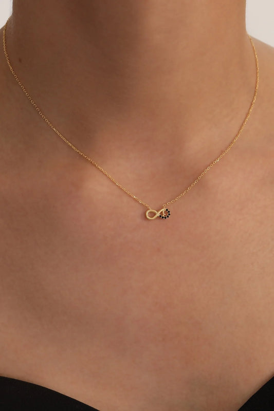 925 Sterling Silver Chain Gold Infinity Necklace
