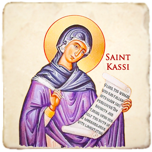 St.Kassi Icon,Women Saint,Marble Icon,Handmade,Prayer gift,Christian Icon