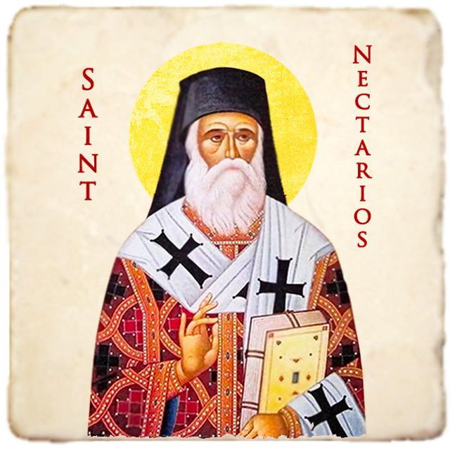 St.Nectarios Icon,Men Saints,Marble Icon,Handmade,Prayer gift,Christian Icon