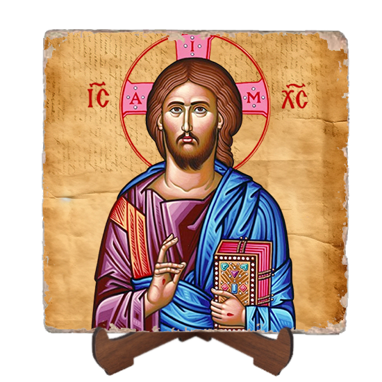 Christ the Lifegiver Icon,Marble Icon,Handmade,Baptism gift,Christian Icon