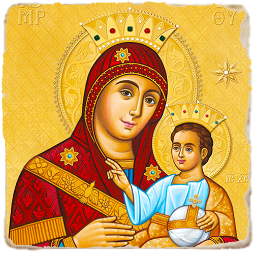 Our Lady of Bethlehem,Marble Icon,Handmade,Baptism gift,Christian Icon