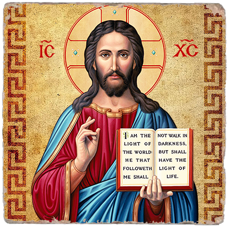 Christ the Lifegiver Marble Icon,Handmade,Baptism gift,Christian Icon