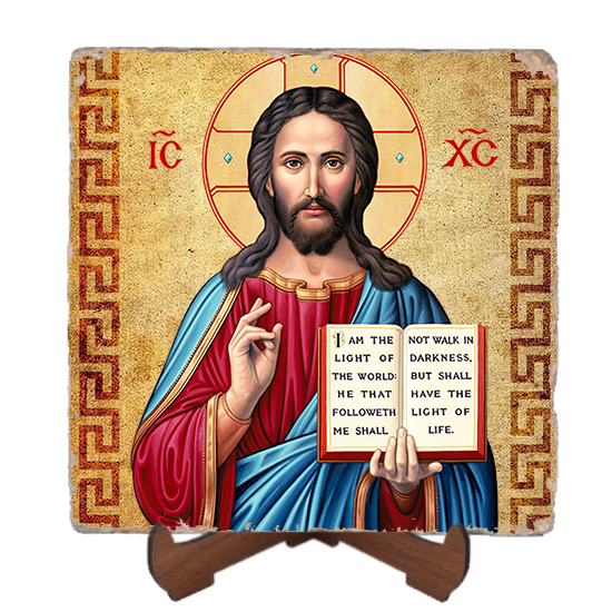 Christ the Lifegiver Marble Icon,Handmade,Baptism gift,Christian Icon