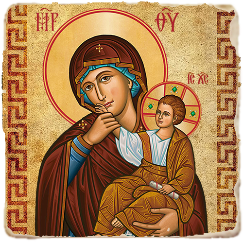 Our Lady of Consolation,Marble Icon,Handmade,Baptism gift,Christian Icon