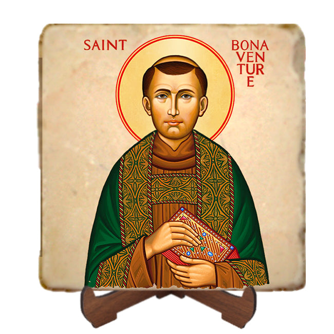 St.Bonaventure Icon,Men Saints,Marble Icon,Handmade,Prayer gift,Christian Icon