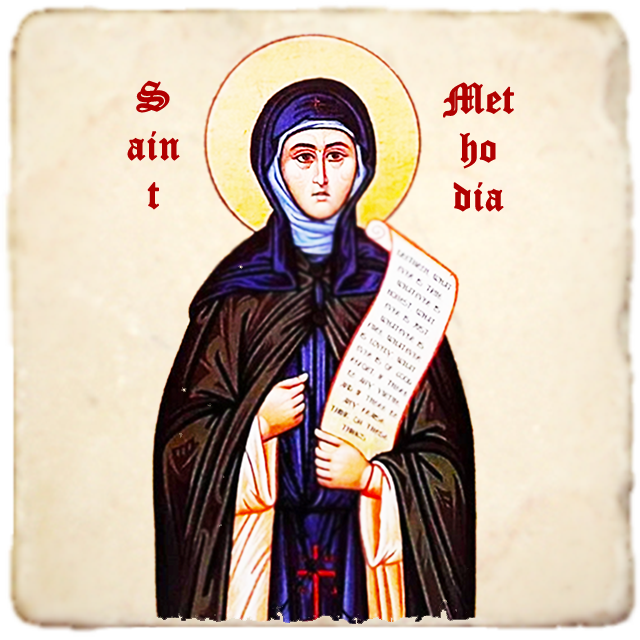 St.Methodia Icon,Women Saint,Marble Icon,Handmade,Prayer gift,Christian Icon