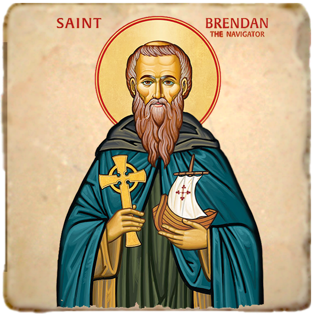 St.Brendan the Navigator Icon,Men Saints,Marble Icon,Handmade,Prayer gift,Christian Icon