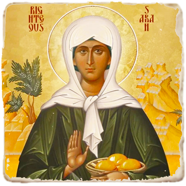 St.Sarah Icon,Women Saint,Marble Icon,Handmade,Prayer gift,Christian Icon