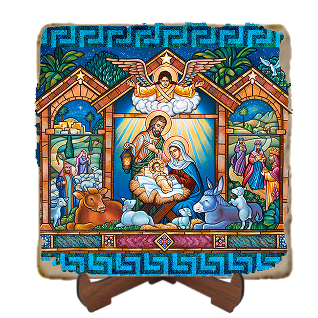Come Let Us Adore Him Icon,Marble Icon,Handmade,Prayer gift,Christian Icon