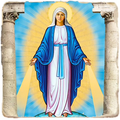 Our Lady of Grace,Marble Icon,Handmade,Baptism gift,Christian Icon