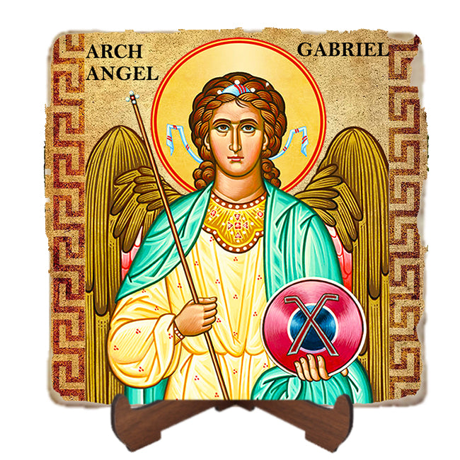 St. Gabriel Icon,Marble Icon,Handmade,Baptism gift,Christian Icon