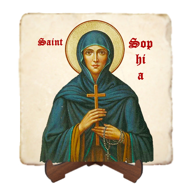 St.Sophia Icon,Women Saint,Marble Icon,Handmade,Prayer gift,Christian Icon