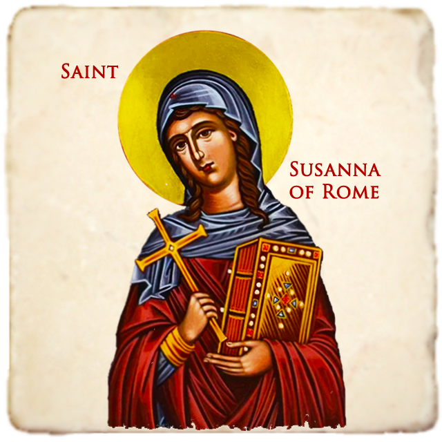 St.Susanna of Rome Icon,Women Saint,Marble Icon,Handmade,Prayer gift,Christian Icon