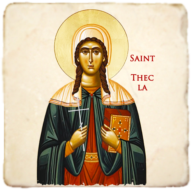 St.Thecla Icon,Women Saint,Marble Icon,Handmade,Prayer gift,Christian Icon