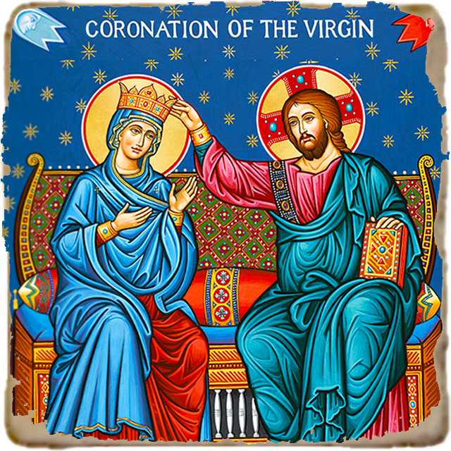 Coronation of the Virgin Mary Icon,Marble Icon,Handmade,Prayer gift,Christian Icon