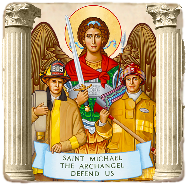 Saint Michael Protector of Firefighters Icon,Marble Icon,Handmade,Baptism gift,Christian Icon