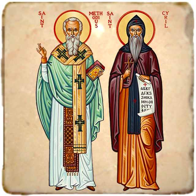 Saints Cyril and Methodius Icon,Men Saints,Marble Icon,Handmade,Prayer gift,Christian Icon