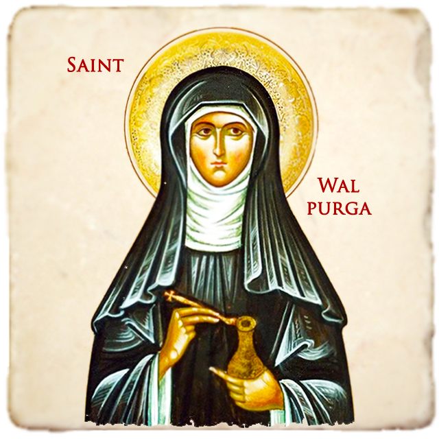 St.Walpurga Icon,Women Saint,Marble Icon,Handmade,Prayer gift,Christian Icon