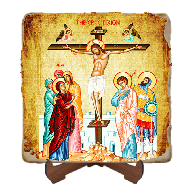 Crucifixion Icon,Marble Icon,Handmade,Prayer gift,Christian Icon
