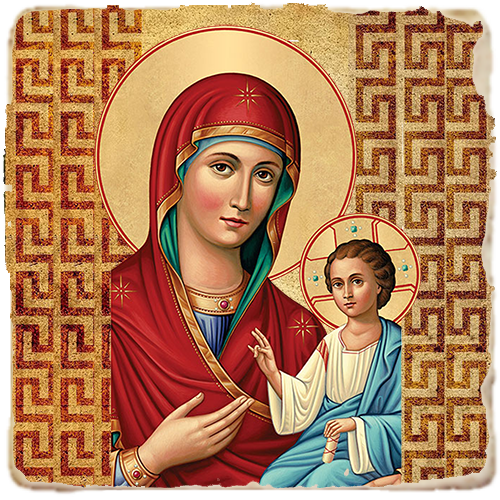 Our Lady of Light,Marble Icon,Handmade,Baptism gift,Christian Icon