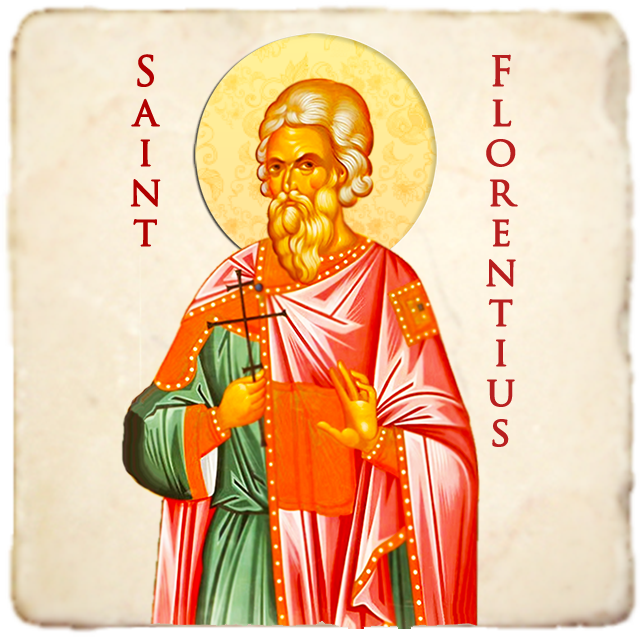 St.Florentius Icon,Men Saints,Marble Icon,Handmade,Prayer gift,Christian Icon