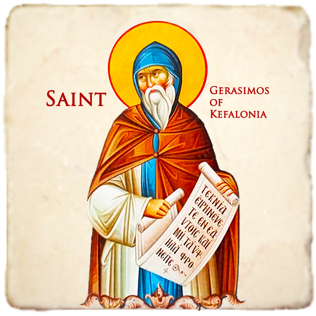St.Gerasimos of Kefalonia Icon,Men Saints,Marble Icon,Handmade,Prayer gift,Christian Icon