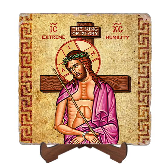 Extreme Humility Icon,Marble Icon,Handmade,Baptism gift,Christian Icon