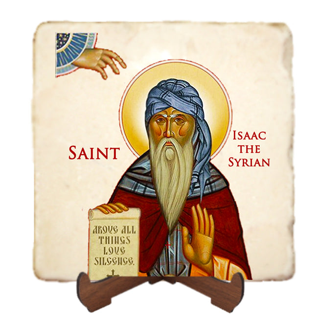 St.Isaac the Syrian Icon,Men Saints,Marble Icon,Handmade,Prayer gift,Christian Icon