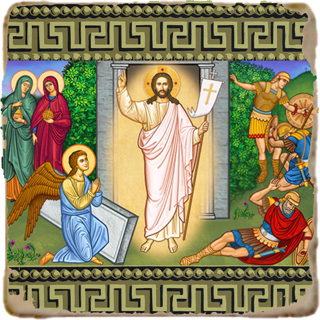 Easter Tableau Icon,Marble Icon,Handmade,Prayer gift,Christian Icon